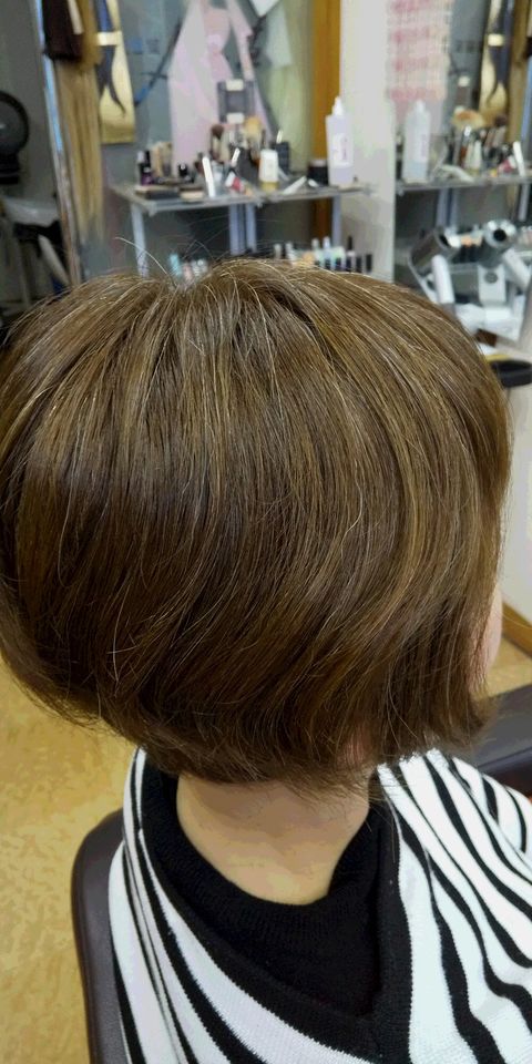 明るいヘアカラーで白髪を目立たなく 胎内市の美容室 髪に優しいハーブカラーならアダム美容室